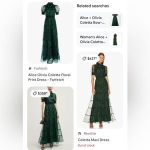 ISO Alice and Olivia Coletta Maxi Dress Emerald size 6!